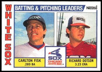 84N 216 White Sox Batting %26 Pitching Leaders Carlton Fisk Richard Dotson.jpg